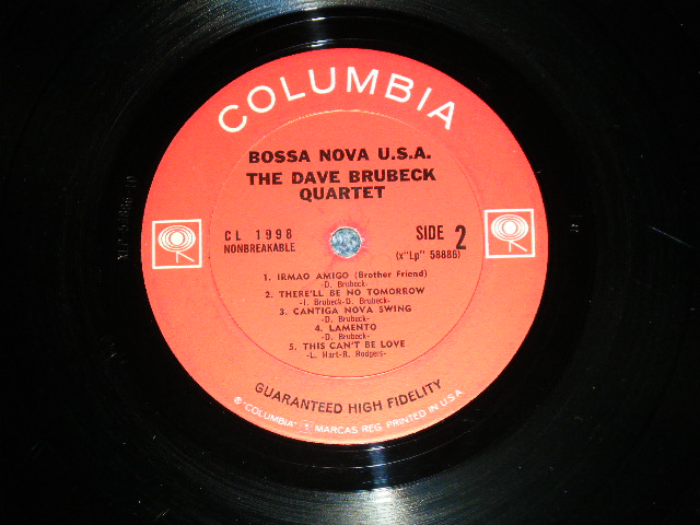 画像: THE DAVE BRUBECK QUARTET - BOSSA NOVA USA   (  MINT-/MINT-  )  / 1963 US AMERICA ORIGINAL 1st Press  "2 EYES with GURANTEED HIGH FIDELITY  Label" MONO  LP 