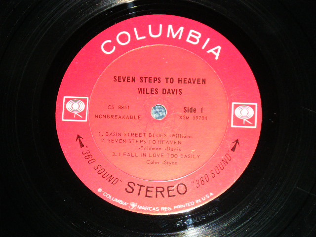 画像: MILES DAVIS  -  SEVEN STEPS TO HEAVEN (Matrix # A)XSM-59704-1HHHHH B)XSM-59705-1C HTH 111-1)(Ex+/Ex+) / 1963 US ORIGINAL "BLACK 360 Sound  Label" STEREO Used LP 