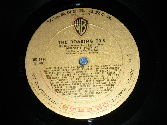 画像: DOROTHY PROVINE and The Music PINKY and Her PLAYBOYS - THE ROARING 20's   (Ex/Ex++) / 1961 US ORIGINAL STEREO Used  LP