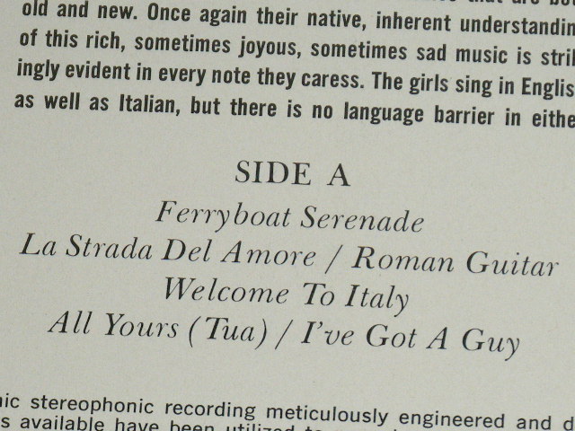 画像: The DiMARA SISTERS (ITALIAN 60's GIRL POP-CHORUS Group) - MEMORIE DI ROMA ( SEALED  ) / 1960'S?  US AMERICA ORIGINAL "BRAND NEW SEALED" STEREO Used  LP
