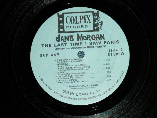 画像: JANE MORGAN - THE LAST TIME I SAW PARIS ( MINT-/MINT- ) / 1964  US AMERICA ORIGINAL STEREO Used LP 