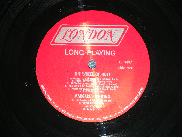 画像: MARGARET WHITING - THE WHEEL OF HURT (Ex++,Ex+/Ex++) /  1967 US AMERICA ORIGINAL 1st Press "BOXED RED LONDON Label" MONO Used LP