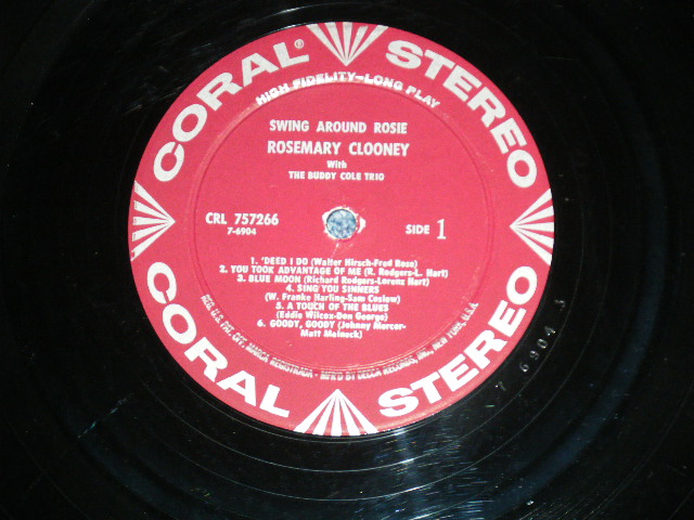 画像: ROSEMARY CLOONEY  with The BUDDY COLE TRIO - SING AROUND ROSIE  ( Ex/Ex+++  ) / 1959 US AMERICA ORIGINAL STEREO  Used LP
