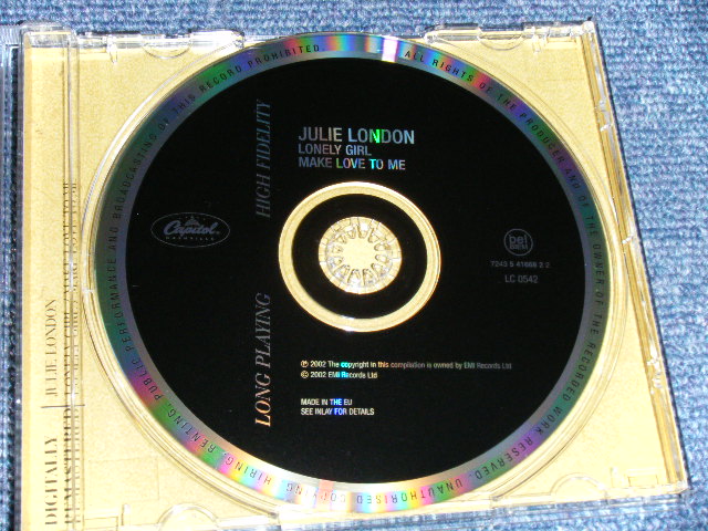画像: JULIE LONDON - LONELY GIRL + MAKE LOVE TO ME  ( 2 in 1 )  /  2002 UK ENGLAND Used CD 