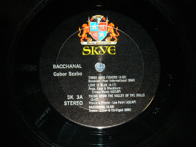 画像: GABOR SZABO - BACCHANAL ( Ex+++/MINT- )  / 1968 US ORIGINAL STEREO Used  LP