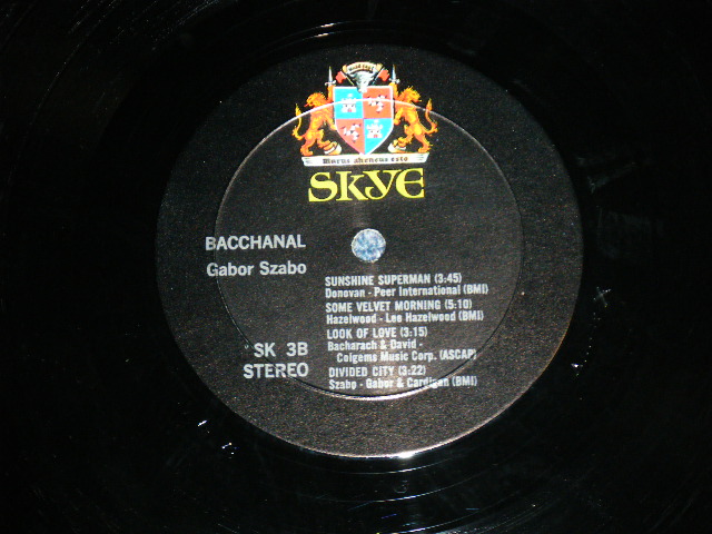 画像: GABOR SZABO - BACCHANAL ( Ex+++/MINT- )  / 1968 US ORIGINAL STEREO Used  LP