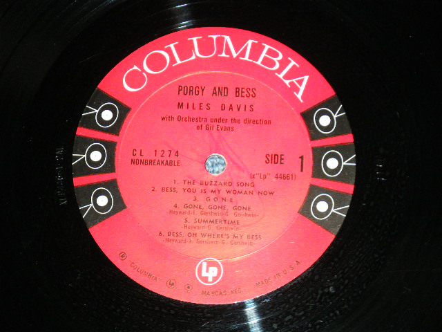 画像: MILES DAVIS  -  PORGY AND BESS (VG+++/VG+++) / 1958 US AMERICA ORIGINAL "BLACK 6 EYES Label"  Mono Used LP 