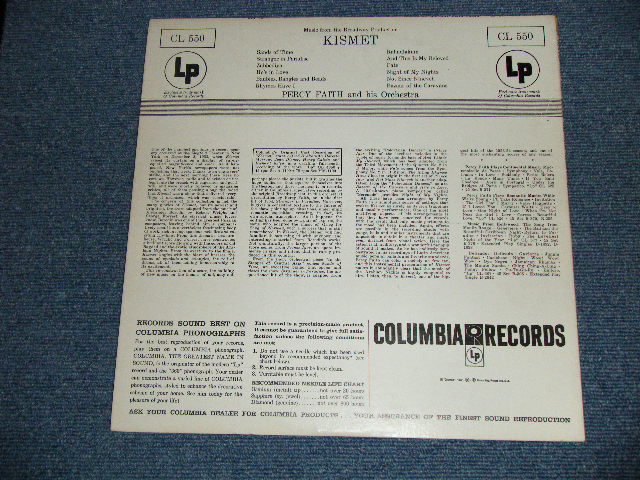 画像: PERCY FAITH - KISMET : MUSIC FROM THE BROADWAY PRODUCTION  (Ex++/Ex+++)  /  1955 US AMERICA ORIGINAL "6 EYES Label" MONO Used LP 