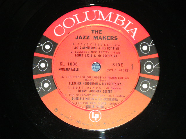 画像: v.a. (COUNT BASIE,BENNY GOODMAN,LOUIS ARMSTRONG,DUKE ELLINGTON,DIZZY GILLESPIE,FLETCHER HENDERSON,BESSIE SMITH,JONES-SMITH,INC.,EARL HINES,BILLY HOLIDAY,LOUIS PRIMA with PEE WEE RUSSELL) - THE JAZZ MAKER (Ex+/MINT-) / 1957 US AMERICA ORIGINAL "BLACK 6 EYES Label"  Mono Used LP 