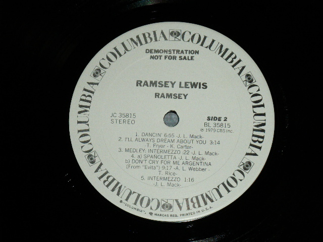 画像: RAMSEY LEWIS - RAMSEY ( Ex/MINT- )  / 1979 US AMERICA ORIGINAL "WHITE LABEL PROMO"  Used  LP