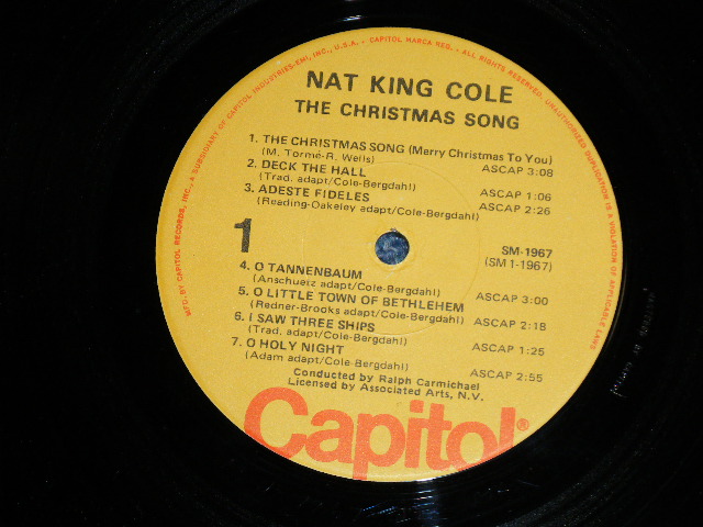 画像: NAT KING COLE - The CRISTMAS SONG( Ex+++/MINT- ) / 1970's  US AMERICA REISSUE STEREO Used LP