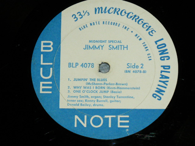 画像: JIMMY SMITH  with STANLEY TURRENTINE,KENNY BURRELL,DONALD BAILEY - MIDNIGHT SPECIAL : THE INCREDIBLE J'S  (Ex+/VG)  / 1963 US AMERICA ORIGINAL "1st PRESS NEW YORK USA  on LABEL" MONO Used LP 