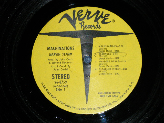 画像: MARVIN STAMM - MACHINATIONS (Ex++/Ex+++) / 1968 US AMERICA ORIGINAL "YELLOW LABEL PROMO"  STEREO Used LP