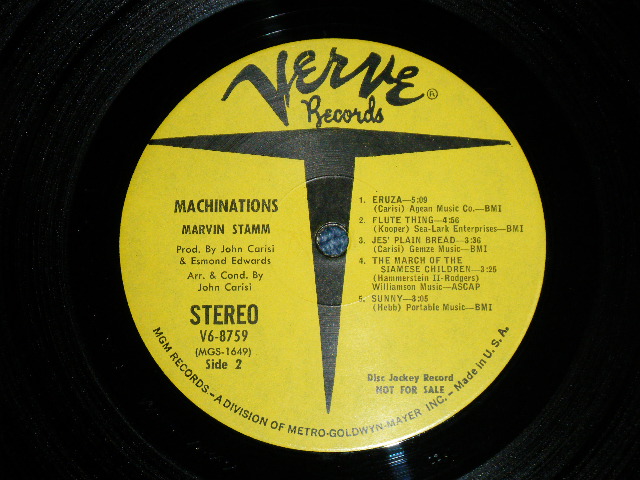 画像: MARVIN STAMM - MACHINATIONS (Ex++/Ex+++) / 1968 US AMERICA ORIGINAL "YELLOW LABEL PROMO"  STEREO Used LP