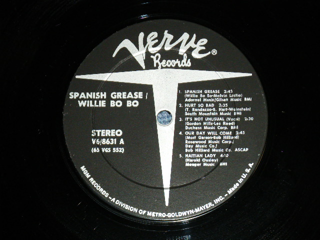 画像: WILLIE BOBO - SPANISH GREASE  ( Ex+/Ex+++,Ex++) / 1965 US AMERICA ORIGINAL STEREO Used LP 
