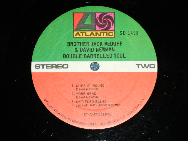 画像: BROTHER JACK McDUFF & DAVID NEWMAN - DOUBLE BARRELLED SOUL  ( Ex+/Ex++) / 1970 US AMERICA "2nd Press Label"  STEREO Used LP 