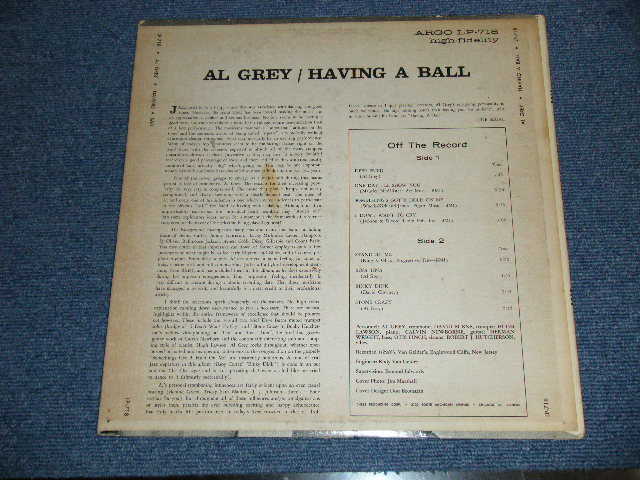 画像: AL GREY -  HAVING A BALL ( Ex++,Ex/VG+++ Looks:VG+ + )  / 1963  US AMERICA ORIGINAL "DARK GREY Label" MONO Used LP 