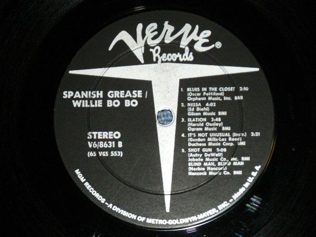 画像: WILLIE BOBO - SPANISH GREASE  ( Ex+/Ex+++,Ex++) / 1965 US AMERICA ORIGINAL STEREO Used LP 