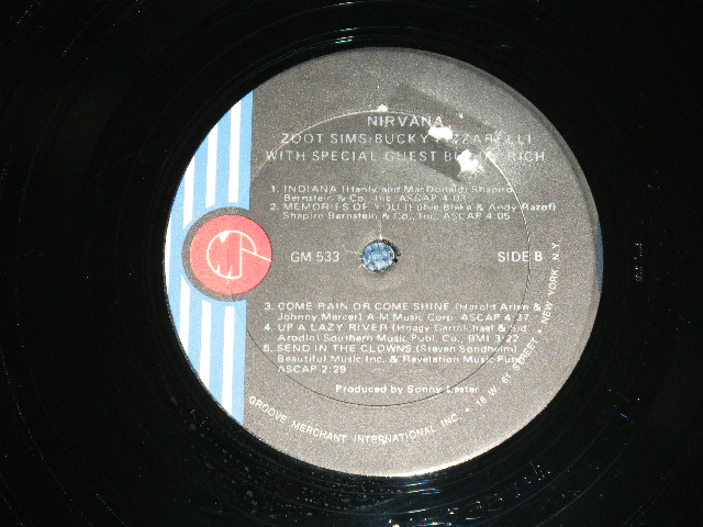 画像: ZOOT SIMS +BUCKY PIZZARELLI Guest BUDDY RICH - NIRVANA  (Ex+/Ex+++) / 1974 US AMERICA ORIGINAL Used LP 