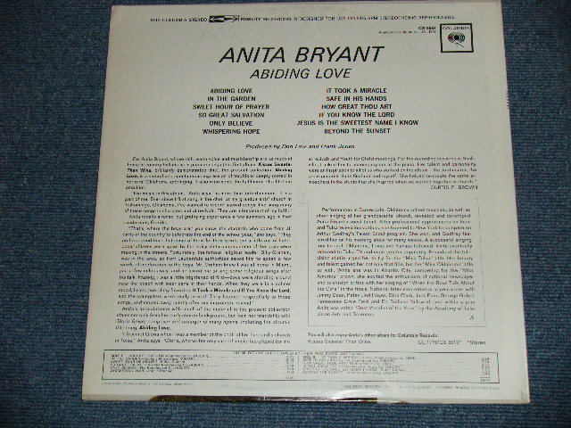 画像: ANITA BRYANT - ABIDING LOVE ( Ex+++/Ex+++ ) / Mid 1960's  US AMERICA REISSUE 2nd Press WHITE "360 SOUND Label"  STEREO  Used LP 