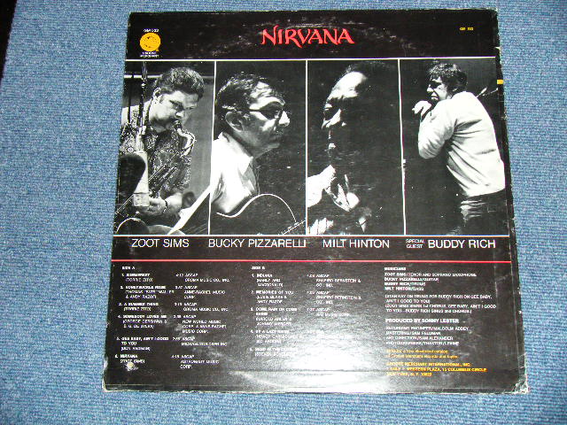 画像: ZOOT SIMS +BUCKY PIZZARELLI Guest BUDDY RICH - NIRVANA  (Ex+/Ex+++) / 1974 US AMERICA ORIGINAL Used LP 