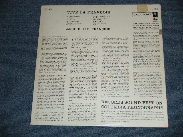 画像: JACQUELINE FRANCOIS  - VIVE LA FRANCOIS! ( Ex+++/MINT-) / 1957 US AMERICA ORIGINAL "6 EYE'S LABEL" MONO Used LP 