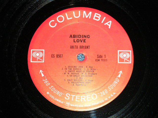 画像: ANITA BRYANT - ABIDING LOVE ( Ex+++/Ex+++ ) / Mid 1960's  US AMERICA REISSUE 2nd Press WHITE "360 SOUND Label"  STEREO  Used LP 