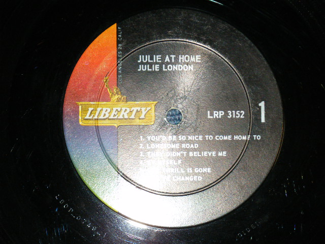 画像: JULIE LONDON - JULIE ... AT HOME  ( Ex/Ex+++) / 1960 US AMERICA ORIGINAL "MULTI COLOR Label" MONO Used  LP 