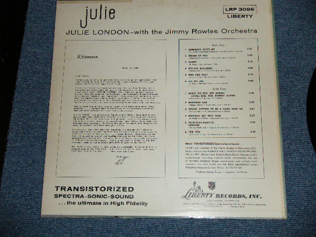 画像: JULIE LONDON - JULIE  ( Turquoise color Label Ex++/Ex+++) / 1957 MONO "1st PRESS Turquoise Color LABEL" Used LP