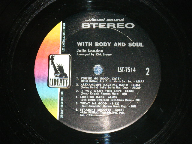 画像: JULIE LONDON -  WITH BODY and SOUL  ( Ex-/Ex+++ Looks:Ex- SWOFC) / 1967 US AMERICA ORIGINAL STEREO Used  LP 