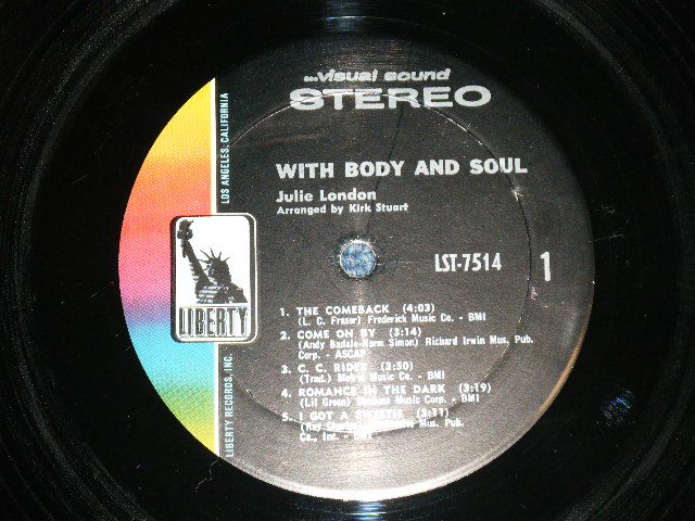 画像: JULIE LONDON -  WITH BODY and SOUL  ( Ex-/Ex+++ Looks:Ex- SWOFC) / 1967 US AMERICA ORIGINAL STEREO Used  LP 