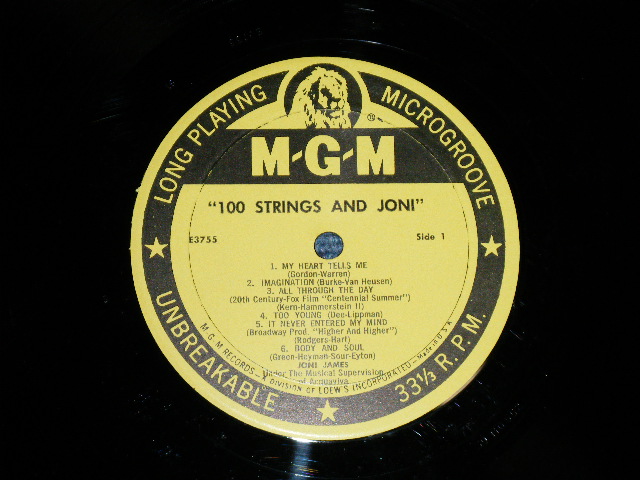画像: JONI JAMES -  100 STRINGS & JONI ( Ex+++/ Ex+++ A-1:VG- ) / 1959 US ORIGINAL "YELLOW Label"  MONO LP