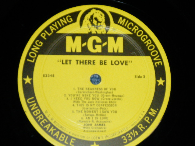 画像: JONI JAMES - LET THERE BE LOVE ( Ex+++/Ex+++ Ultra Clean Copy!!! )  / 1956 US ORIGINAL"YELLOW LABEL" MONO Used LP