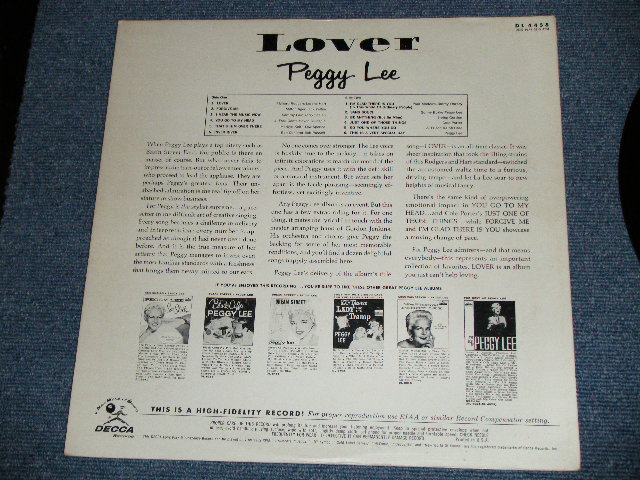 画像: PEGGY LEE -  LOVER ( Ex+++Ex+++) / 1964 US AMERICA ORIGINAL Mono Used LP 