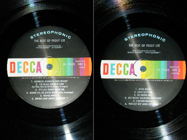 画像: PEGGY LEE - THE BEST OF  ( Ex++Ex+++) / 1964 US AMERICA ORIGINAL STEREO Used  2-LP's 