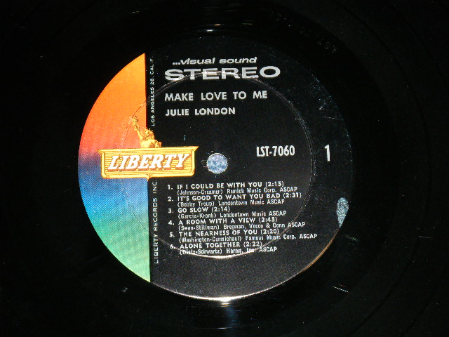 画像: JULIE LONDON -  MAKE LOVE TO ME  ( Ex/Ex++) / 1960  US AMERICA  ORIGINAL "Early 60's COLOR Liberty Label" STEREO  Used  LP 