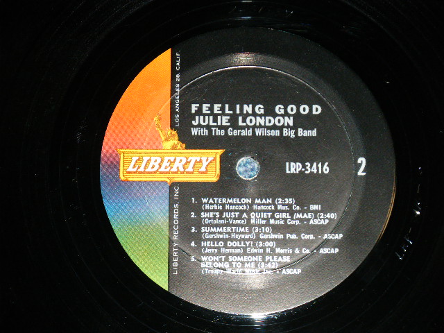 画像: JULIE LONDON -  FEELING GOOD ( Ex+/Ex)  / 1965 US AMERICA ORIGINAL MONO Used LP 