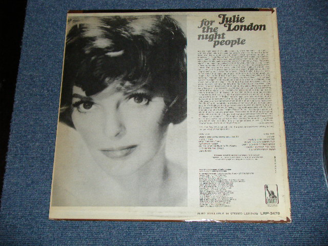 画像: JULIE LONDON - FOR THE NIGHT PEOPLE ( Ex++,Ex/Ex++ Looks: Ex+ )  / 1966 US AMERICA ORIGINAL MONNO Used LP 