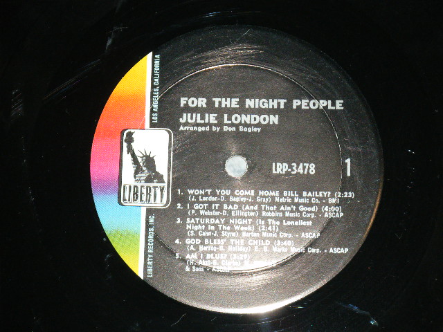 画像: JULIE LONDON - FOR THE NIGHT PEOPLE ( Ex++,Ex/Ex++ Looks: Ex+ )  / 1966 US AMERICA ORIGINAL MONNO Used LP 