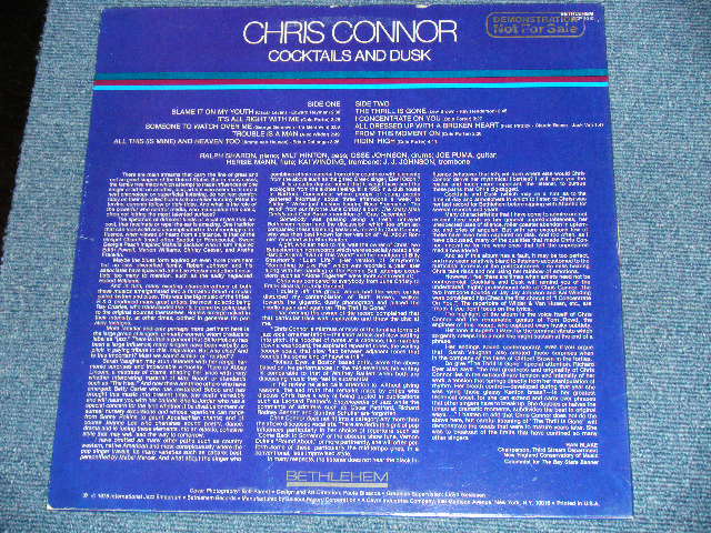画像: CHRIS CONNOR - COCKTAILS AND DUSK ( Ex+++/MINT-)/ 1978 US AMERICA ORIGINAL "PROMO" Used LP 