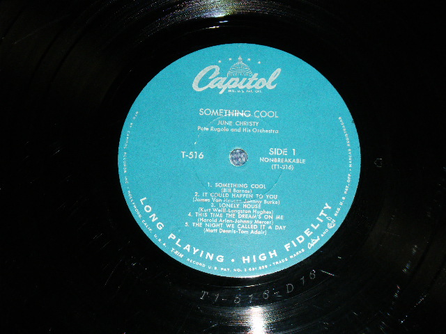 画像: JUNE CHRISTY - SOMETHING COOL ( TURQUOICE Label :  Ex+++/Ex++)/ 1955 US AMERICA ORIGINAL "1st Press 'CLOSED EYES' Cvr" MONO Used LP 