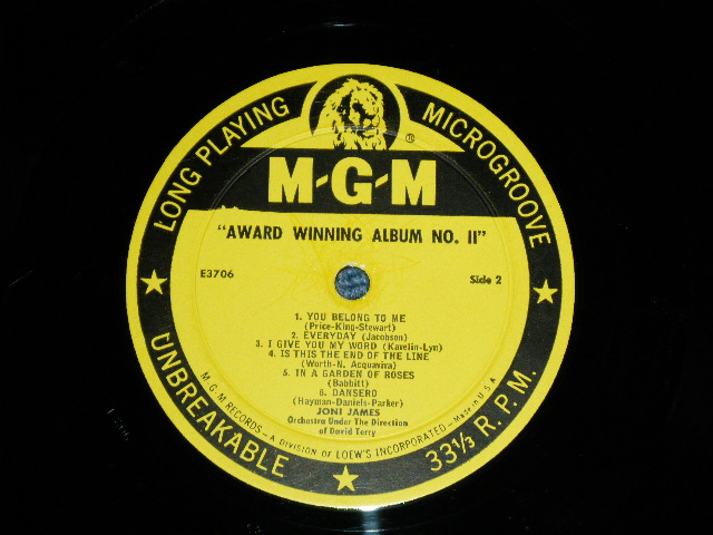 画像: JONI JAMES -  AWARD WINNING ALBUM VOL.2 ( Ex/Ex++) / 1958 US ORIGINAL "YELLOW LABEL" MONO Used LP
