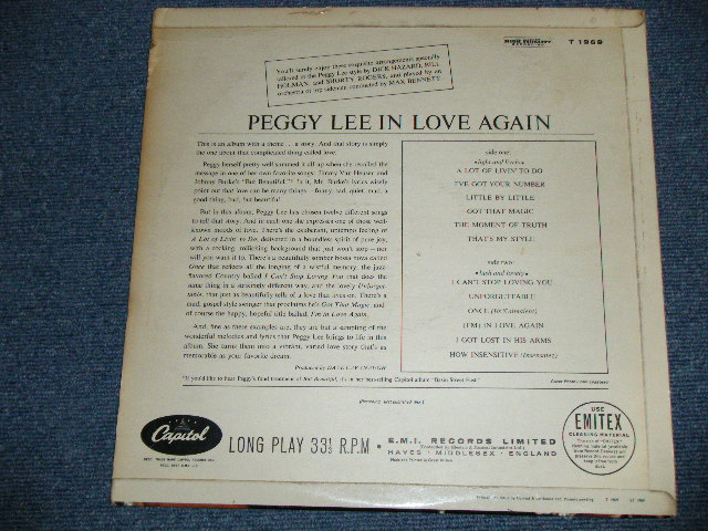 画像: PEGGY LEE - IN LOVE AGAIN!  (Ex++/Ex+++) / 1964 US AMERICA ORIGINAL 1st Press "BLACK with RAINBOW 'CAPITOL Logo on TOP Label"  Mono Used LP 