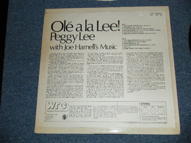 画像: PEGGY LEE - LATIN ALA LEE! ( Ex+/MINT-) / 1967? UK "MAIL ORDER"  STEREO Used LP 