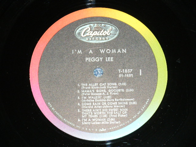 画像: PEGGY LEE - I'M A WOMAN  ( Ex++/Ex+++ ) / 1963 US ORIGINAL "BLACK With RAINBOW 'CAPITOL' Logo on TOP Label"  Mono Used LP 