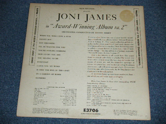 画像: JONI JAMES -  AWARD WINNING ALBUM VOL.2 ( Ex/Ex++) / 1958 US ORIGINAL "YELLOW LABEL" MONO Used LP