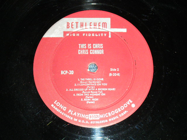画像: CHRIS CONNOR -THIS IS CHRIS ( VG+++/Ex Looks:VG+++ ) / 1955 US AMERICA ORIGINAL "Maroon Color and 2nd Press Design Label" MONO Used LP 