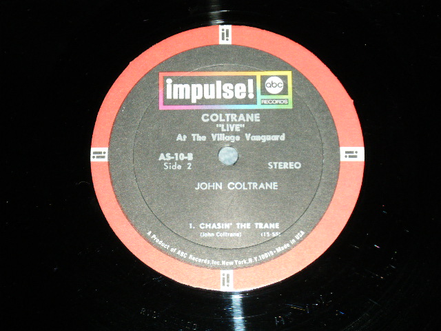 画像: JOHN COLTRANE - 'LIVE' AT VILLAGE VANGUARD (BLACK With RED BORDER "IMPULSE!" and "ABC" in MULTI-COLORED BOXES at TOP Label : Ex++,Ex+++/VG+++.Ex++ )   / 1968 Version US AMERICA Used LP 