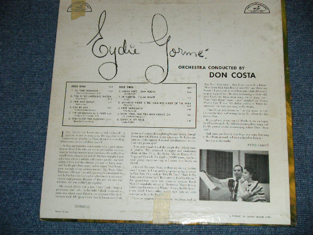 画像: EYDIE GORME - EYDIE GORME ( 1st Album on ABC PARA.: VG++/Ex+ ) / 1957 US ORIGINAL MONO LP