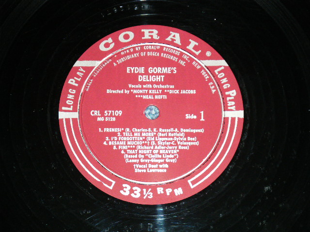 画像: EYDIE GORME - EYDIE GORME'S DELIGHT ( Ex+/Ex++) / 1957 US AMERICA ORIGINAL 1st Press "MAROON Label" MONO LP